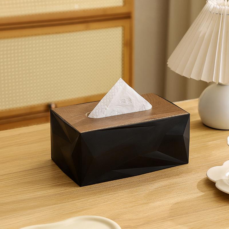 

Large Capacity Tissue Box With Wooden Lid Elegant Minimalist Design Home Decor Modern Square Tissues Box For Living Room Bedroom чёрный