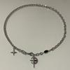 Neue Y2K Cuban Figaro Kette Stern Mond Anhänger Halskette Herren Punk Schwarze Zirkon Kette Choker Halskette Für Herren Schmuck Geschenke