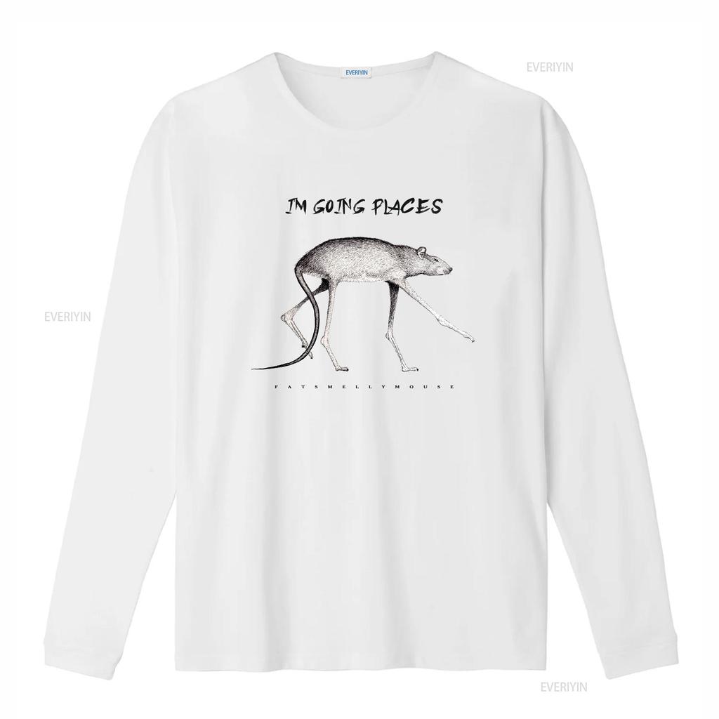 Jdu na místa krysa Tričko unisex streetwear móda umělecká dlouhonohá myš náčrt vintage Prané Pohodlné Trochu