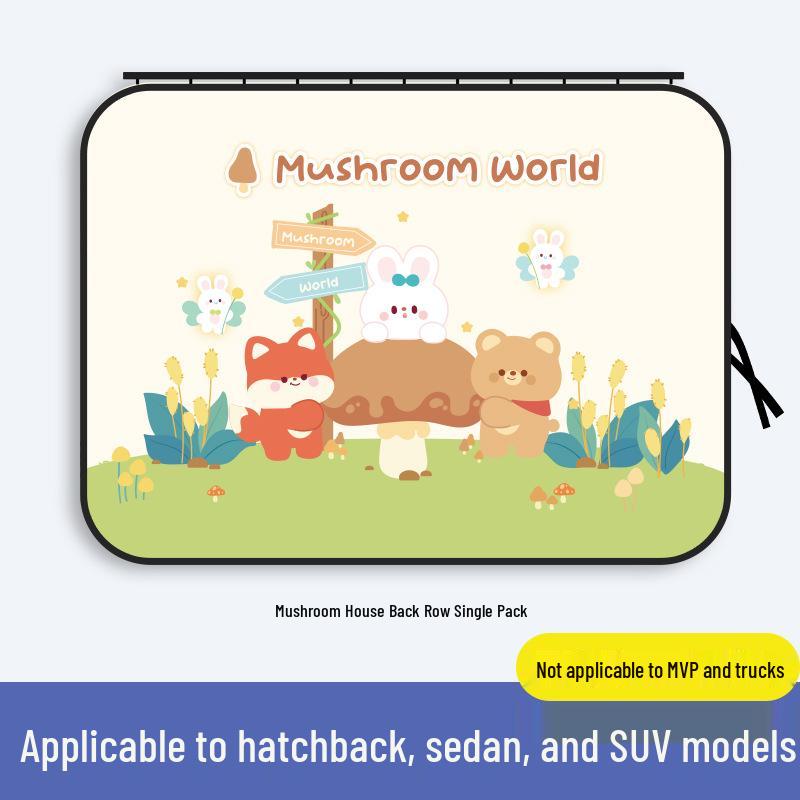 Car Rear Seat Cartoon Sun Shade: Baby Sun Protection and Privacy Curtain