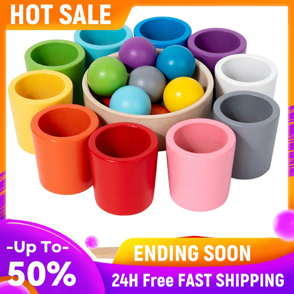 

Rainbow Balls in Cups Toddler Toys Learning Color Sorting and Counting Rainbow Balls in Cups Wooden Matching Games for Kids China Mainland