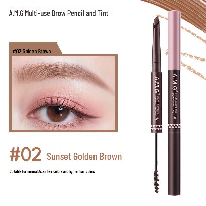 A.M.G Dual-Ended Eyebrow Pencil & Brow Gel: Smudge-Proof, Long-Lasting, Beginner-Friendly