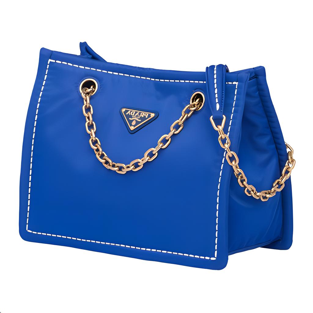 Prada Blue Chain Nylon Shoulder Bag Crossbody Bag Tote Bag Unisex Bags 1BG271-2CJW-F0589