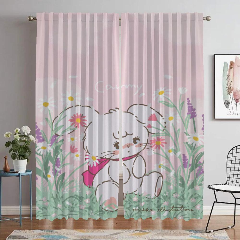 

Mikko Anti-mosquito Curtains 2 Pieces Window Curtain for Room 2 Panel Shades Home Interior Curtains Halloween Decoration Living W50xH70cmx2pcs-CL