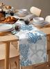 Summer Beach Coral Starfish Linen Table Runner Dresser Scarves Decor Reusable Kitchen Dining Table Runner Holiday Party Decor