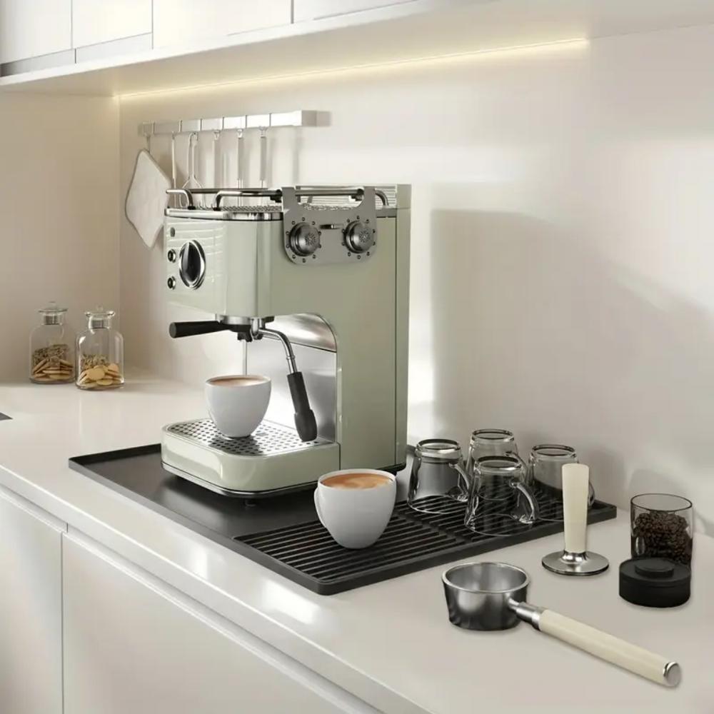 Silicone coffee MATS with raised edges, suitable for countertops, bar accessories, coffee machine MATS, espresso machines, and b grigio