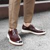 Pánské Brogue Derby Boty Silná Podrážka Kožené Oxfords Britský Styl Business Casual Šněrovací společenské boty Luxusní Design