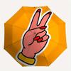 1pc Peace Sign Hand Gesture Folding Umbrella With Excellent UV Protection, 8 Ribs Casual Durable Lightweight Portable Travelling Umbrella Fo