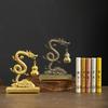 Chinese Feng Shui Golden Dragon Incense Burners with Hulu Fragrance Plate Auspicious Animal Statue Home Office Meditation Decor