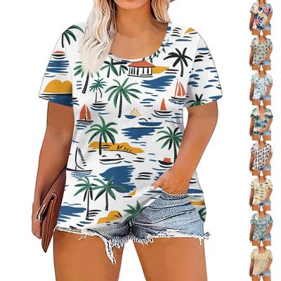 Women's Fashion Casual Summer Plus Size  Print Tops