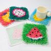 Latched Hook Coaster Kits for Kid Coaster Making Kits Latched Hook Kits Fruit Coaster Craft Kits Embroidery Kits