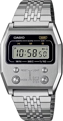 

CASIO Digital Watch, Vintage Series, Reproduction Design, A1100D-1, Unisex, Silver, Overseas Model [Parallel Import]