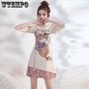 Frühling und Herbst Damenkleid Damen Cheongsam Chinesischer Stil Retro Mädchen Kleines kurzes Cheongsam Kleid