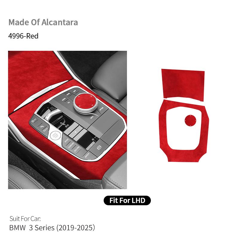 For BMW 3er G20 G21 G28 Center Console Panel and Knob Cover Trim Frame Sticker Made of Alcantara Car Interior Custom Accessories
