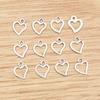 50pcs Small Hollow Heart Charms Pendant 10x8mm Zinc Alloy DIY Jewelry Making Accessories Finding for Necklace Earrings