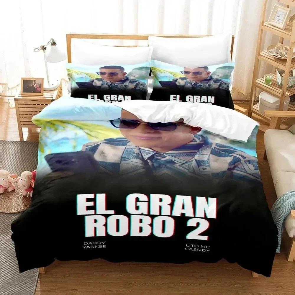 

3D Printing Daddy Yankee Bedding Set Printed Bed Set With Pillowcase Bed Duvet Cover Soft Queen King Size Bedclothes Home EU Single(135*200cm)3pcs
