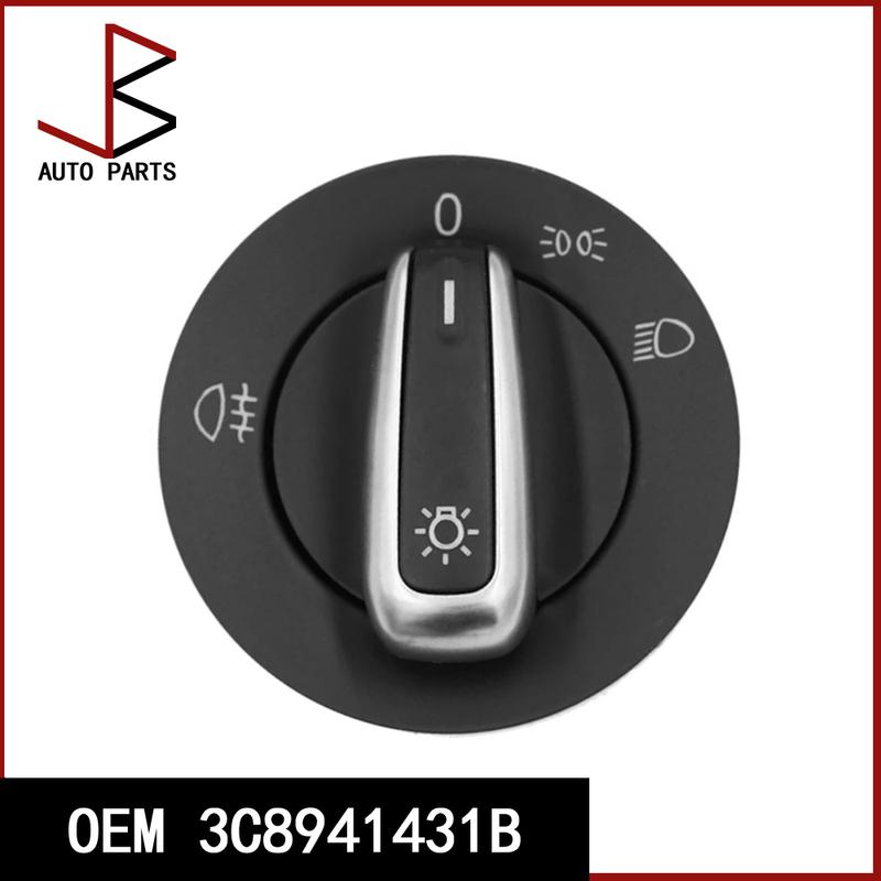 3C8941431B Chrome Headlight Fog Head Light Lamp Control Switch For Volkswagen VW golf 5 6 tiguan passat b6 cc Touran jetta caddy