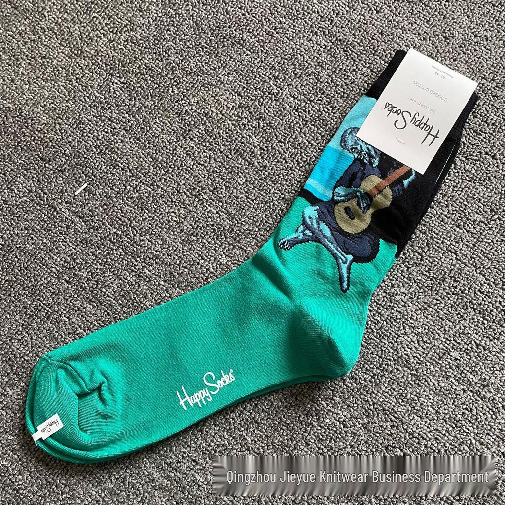 Hippy Happy Ανδρικές Ευέλικτες Μοντέρνες Μόδες Κάλτσες Μήκους Μέσης Γάμπας από Βαμβάκι