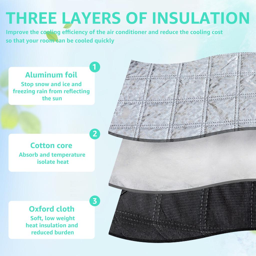 3 Layer Air Conditioner Hose Cover LightweightAC Insulated Hose Cover Wrap Portable Air Conditioner Hoses Sleeve for 5.9" Diame