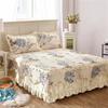 Copriletto trapuntato addensato in cotone 100% Copriletto trapuntato king size queen size Gonna da letto in pizzo principessa Copriletto in puro cotone non inclusa federa