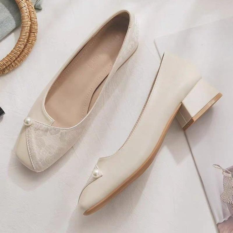 Women Cute Sweet Light Weight Office Career Pumps Lady Elegant European Stylish Slip On Anti Skid Work High Heel Shoes