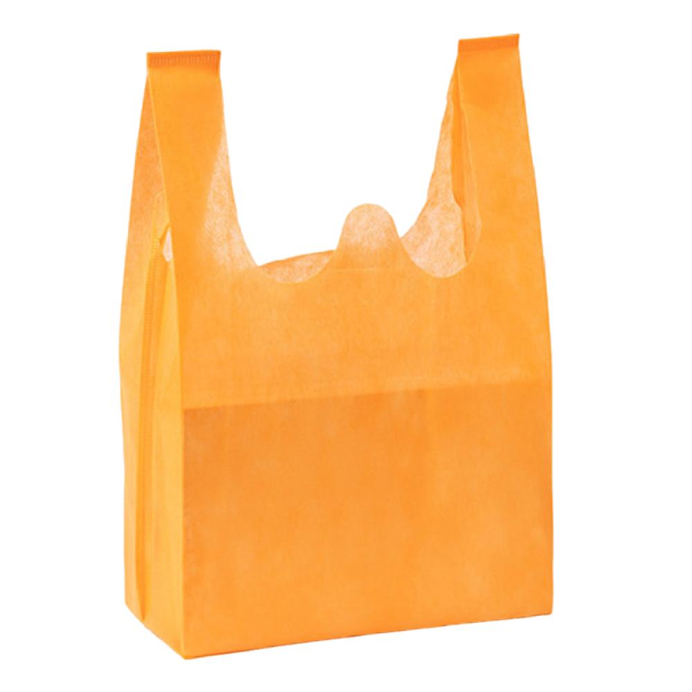 50 шт. Большая вместимость Нетканая хозяйственная сумка Портативная Экологичная Сумка для розничной торговли 45x25x12cm оранжевый
