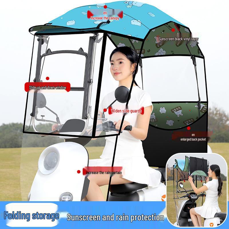 Rozkładana markiza i osłona przeciwdeszczowa do motocykli i trójkołowców.