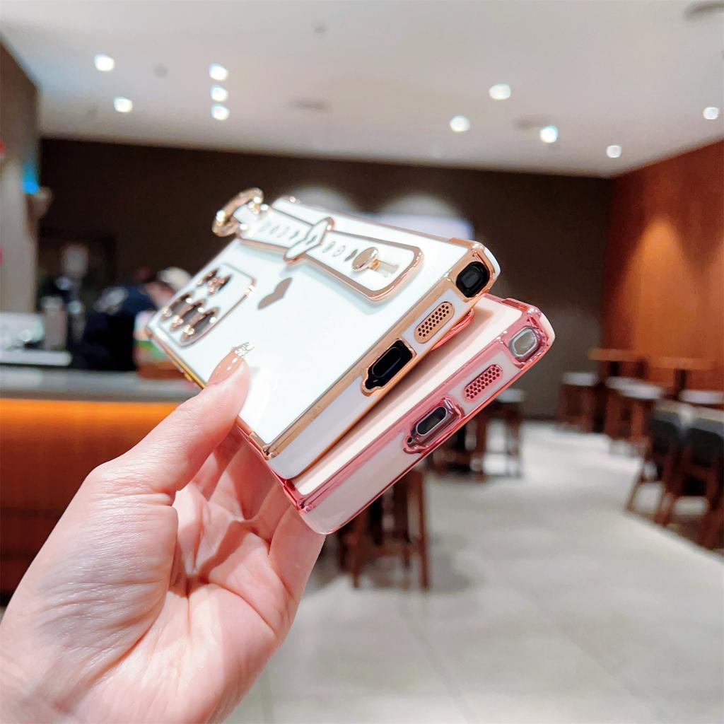 Für Samsung Galaxy S23 Ultra Hülle TPU Galvanisierung Liebesherz Muster Handyhülle Handschlaufe Halter