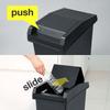 TONBO Shinki Gosei Tombo Unido Trash Can Slide with Lid Lock Mechanism 45 Liter Charcoal Black Width x Depth 44 x Height 61cm Lid Included Made in