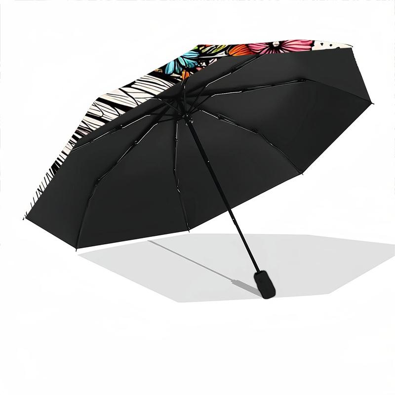 1pc Flower Fairy Automatic Open/close Umbrella, 8-Rib sturdy structure, Portable Travel Umbrella, Parties, Everyday Use, 48