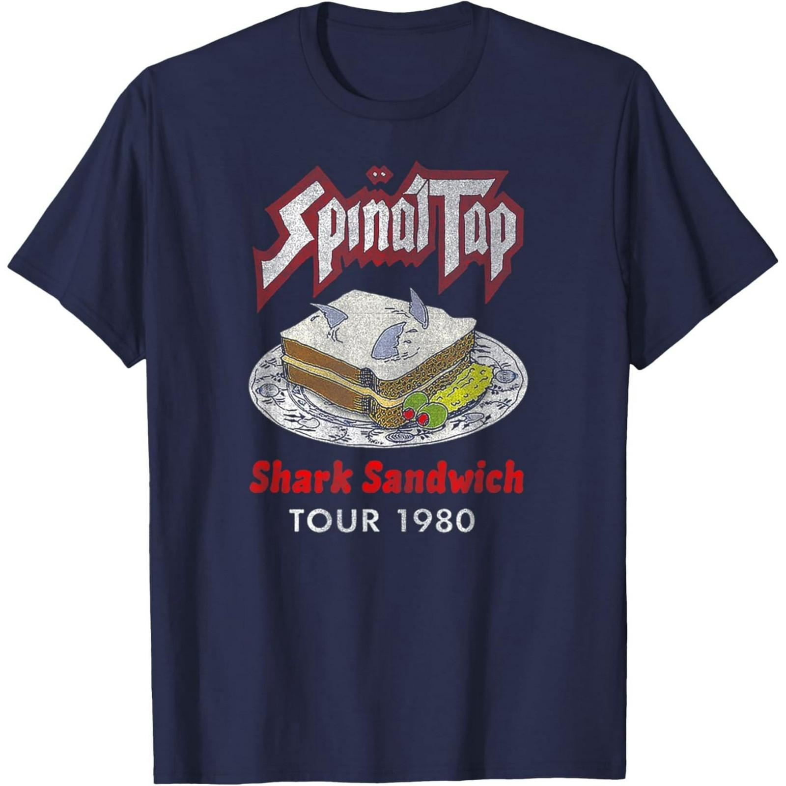 Velto Vintage Shark Sandwich Distressed Spinal Tap Design T-Shirt All Size S-5XL M