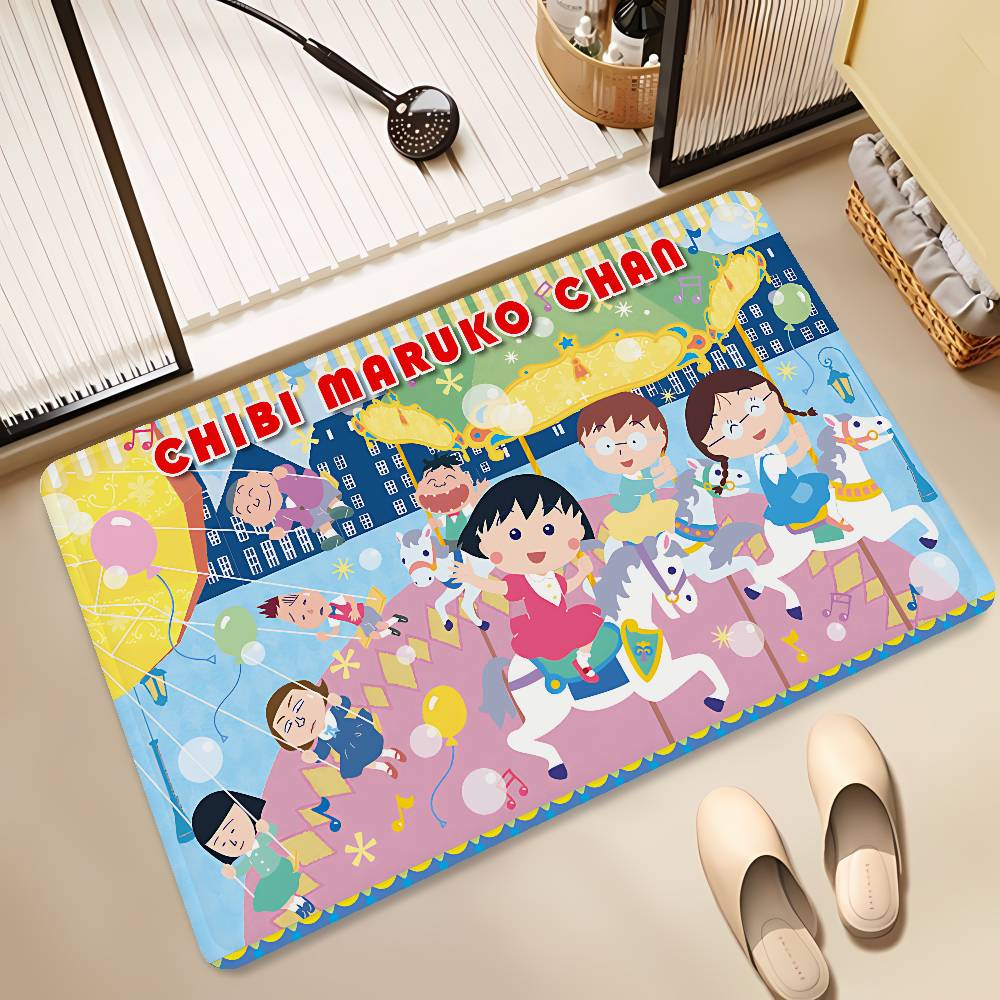 Catoon Chibi Maruko Chan Kitchen Mat Cheaper Anti-slip Modern Living Room Balcony Printed Modern Home Decor