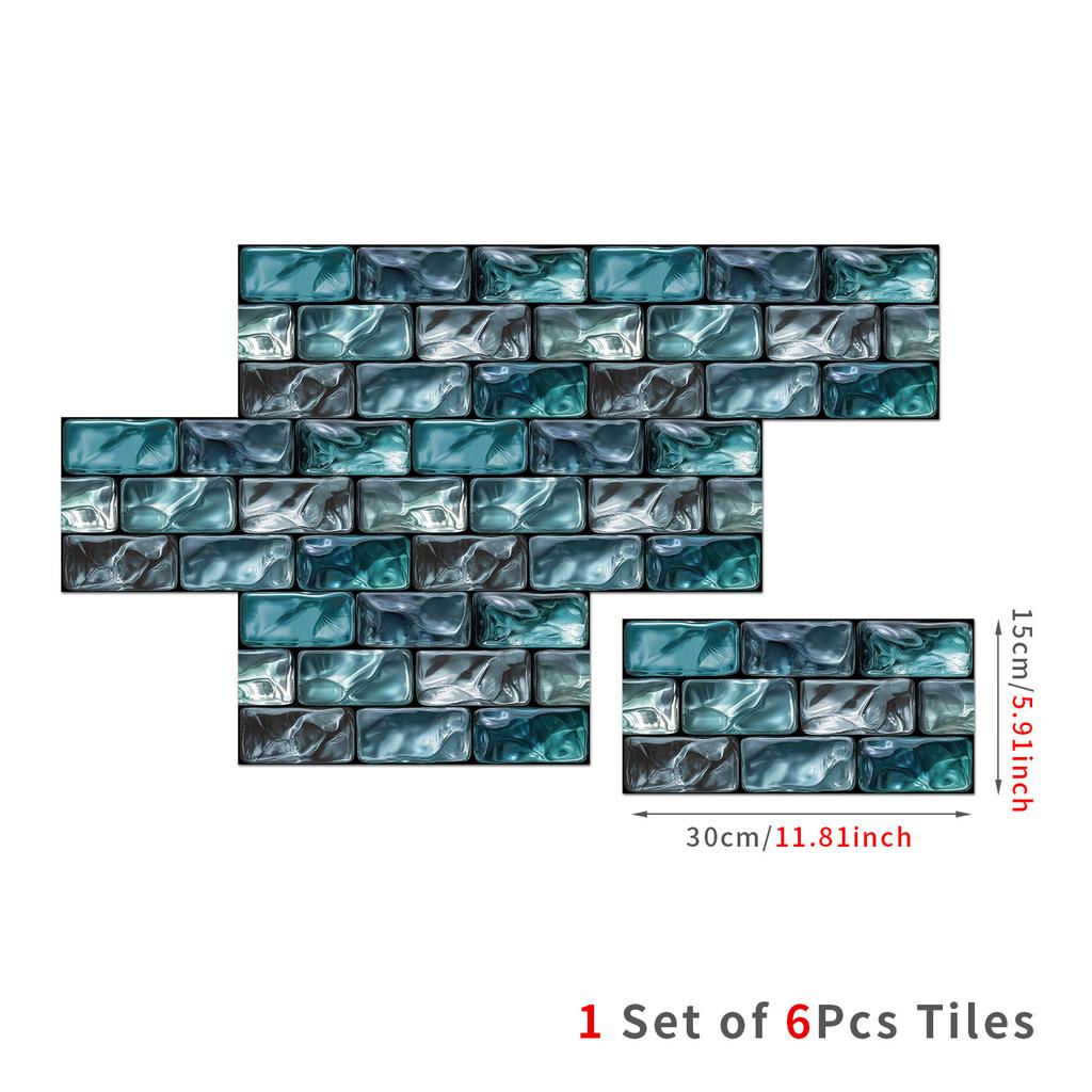 Retro American Crystal Self-Adhesive Wallpaper, Bedroom Self-Dipping Pvc Kitchen Waterproof Wall Sticker Tile Sticker