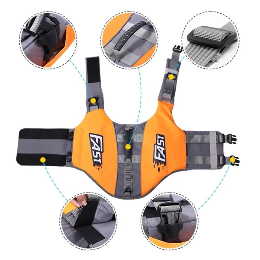 Adjustable Pet Swimming Life Jacket Super Buoyancy Polyester Dog Safety Vest Reflective Dog Life-Saving Clothes Summer Pool