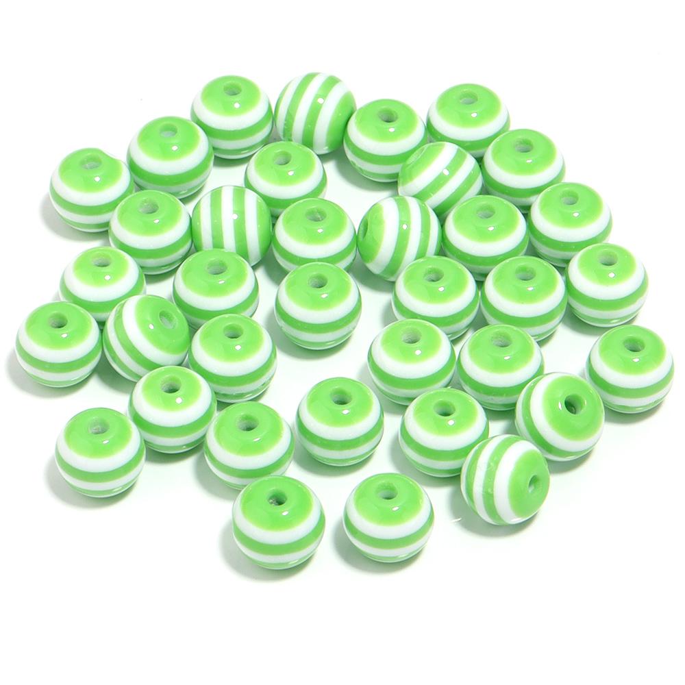 50-100pcs/lot 6 8 10 12mm Resin Round Beads Colored Stripes Spaced Beads For DIY Craft Bracelet Phone Chains Making Accessories