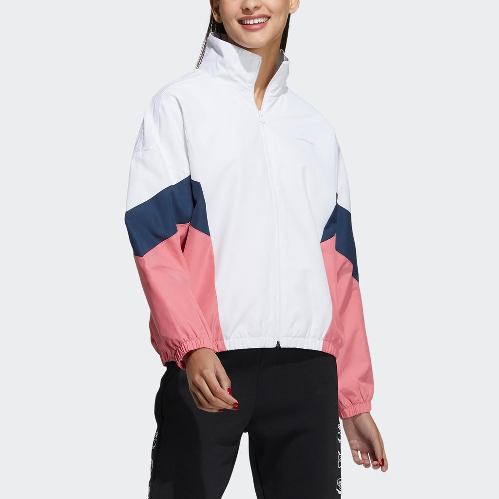 Adidas Neo Chinese New Year Series Casual Sports Stand Collar Jacket Women Jackets White H45013