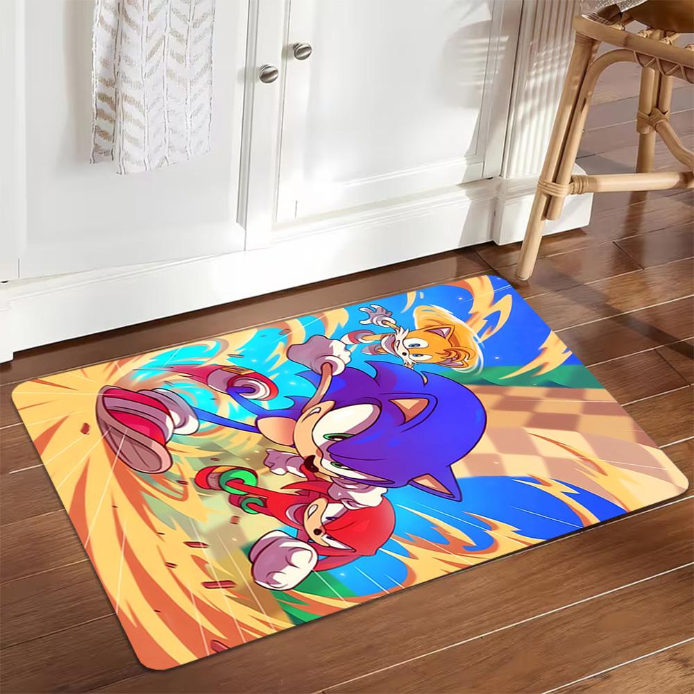Sonic The Hedgehog Art Print Decoration,Carpet,Living Room,Bedroom, Non-slip,Square rug