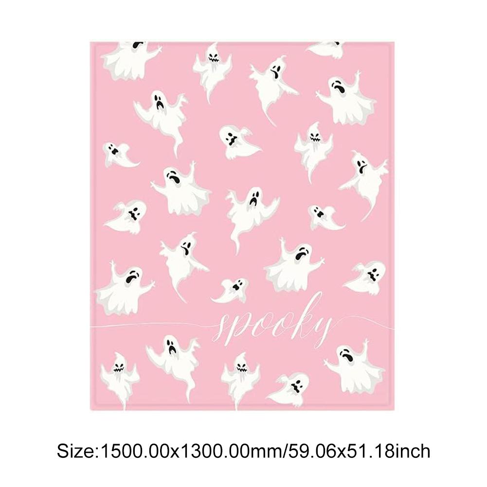 Halloween Throw Blankets Pumpkin Ghost Thin Blanket Reversible Fleece Warm Cozy Blanket Nap Blanket for Sofa All Season use Gift