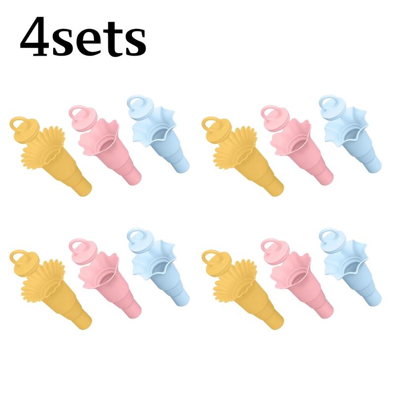 3pcs Collapsible Ice Cream Popsicle Mold with Sealing Lid Reusable Ice Pop Holder Homemade Fruit Juice Smoothies