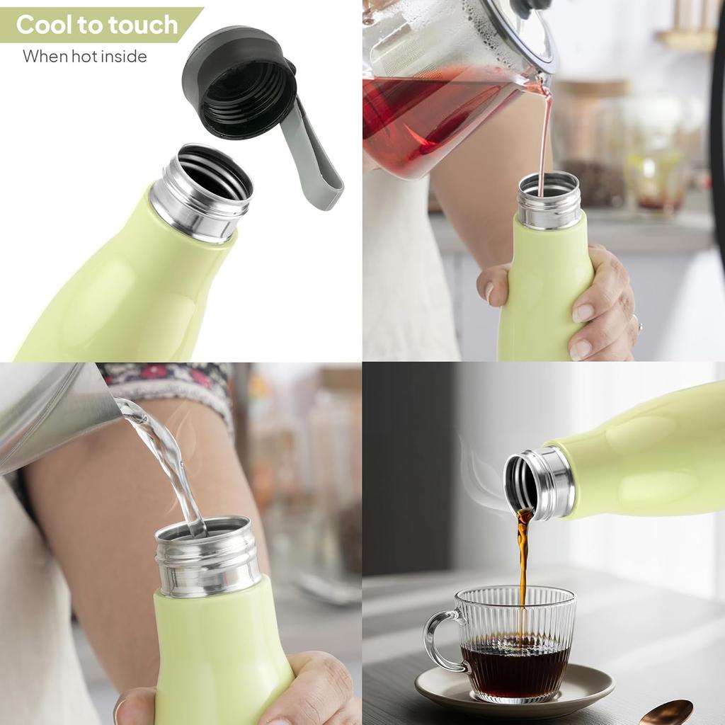 Insulated Steel Water Bottle For Gym Office Travel Sports | Leakproof BPA Free 720ml Bottle | Vibrant Yellow Easy Clean Cold Drink Companion