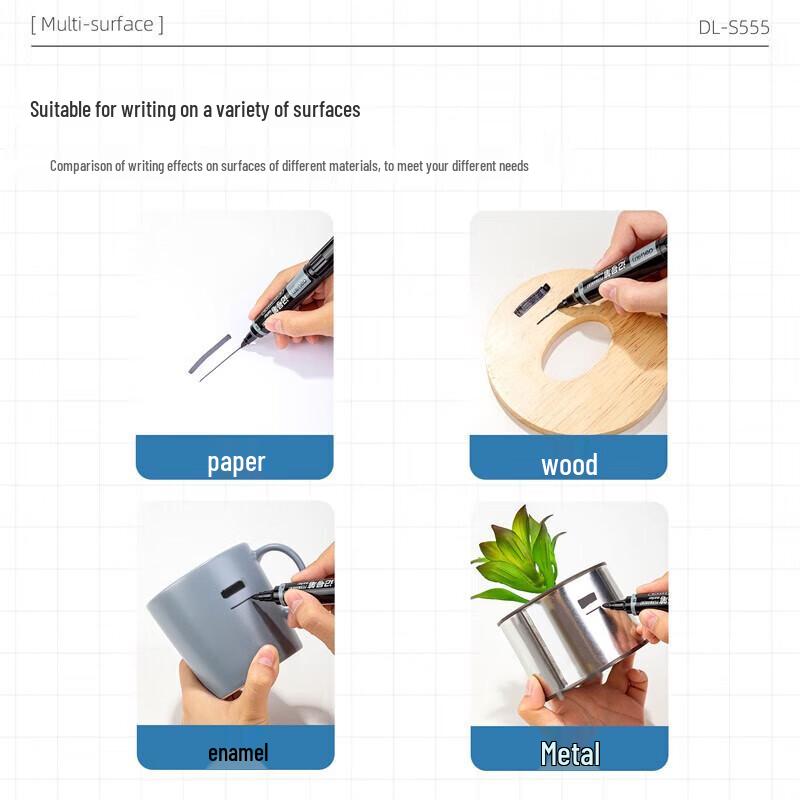 Deli S555 Dual-Tip Marker Pens, 10-Pack