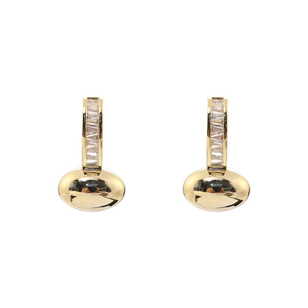 Zircon Doudou Earrings, High-End Light Luxury Earrings, Simple Temperament Niche Earrings.