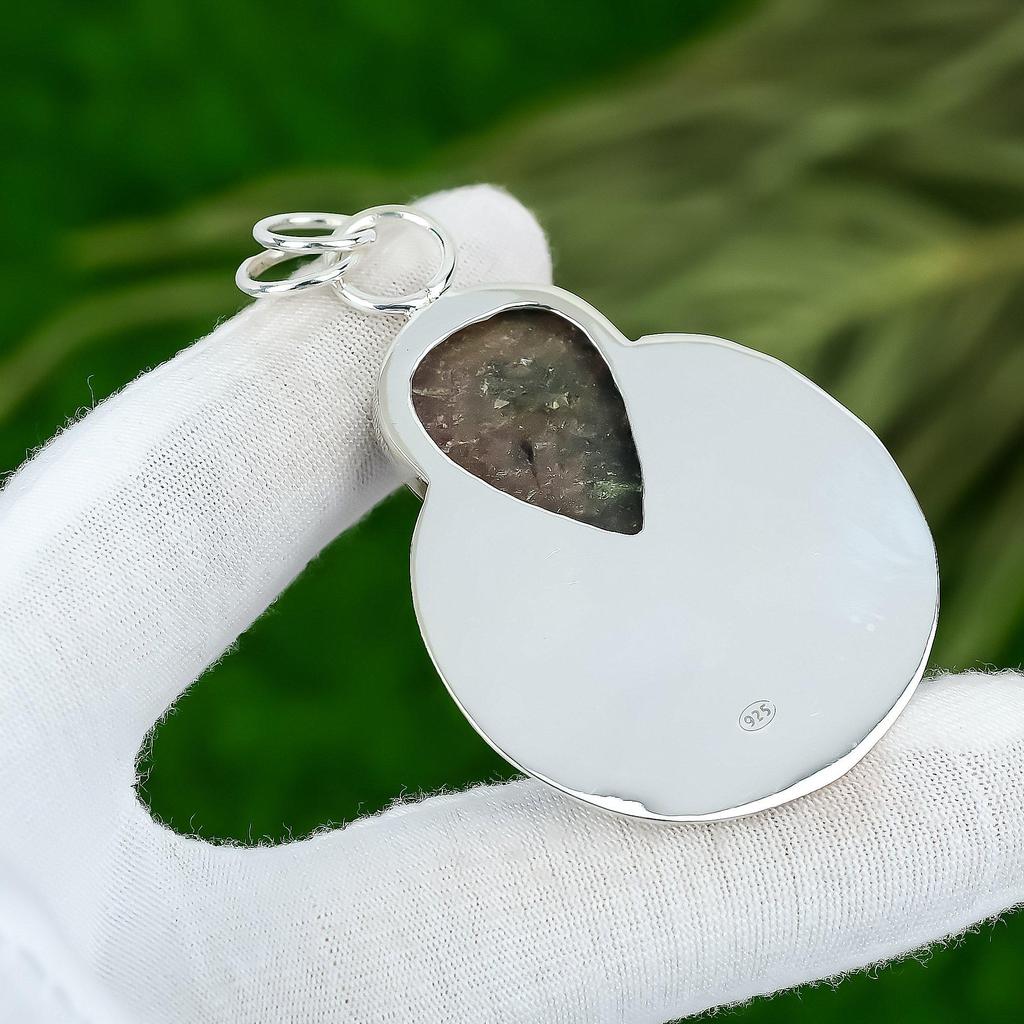 Sisters Day Sale 925 Silver Pear Rhodonite Gemstone Bezel Wife Pendant Jewelry