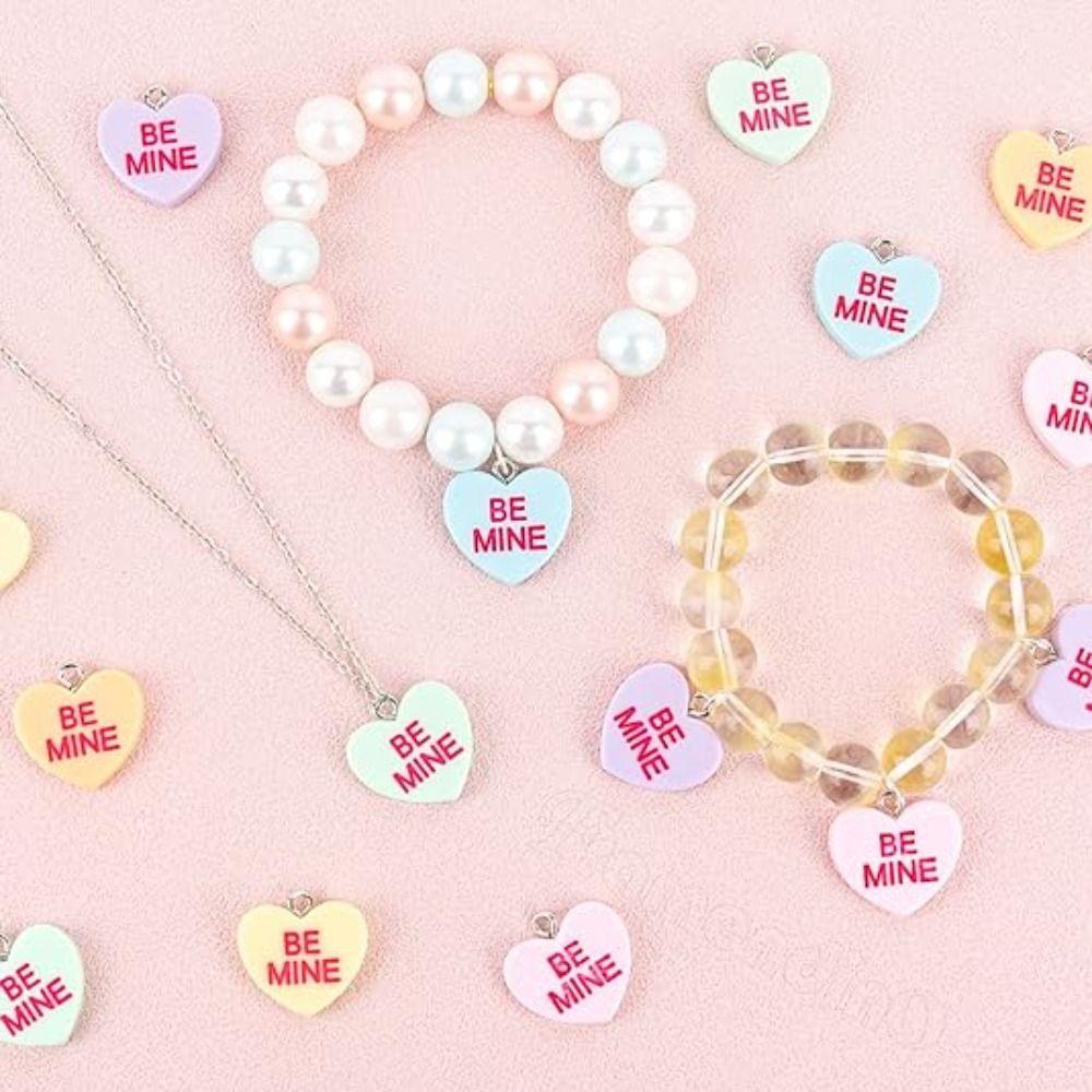 Resin Heart Charms Multicolour Charms Pendant Love Handmade Crafts Lovers