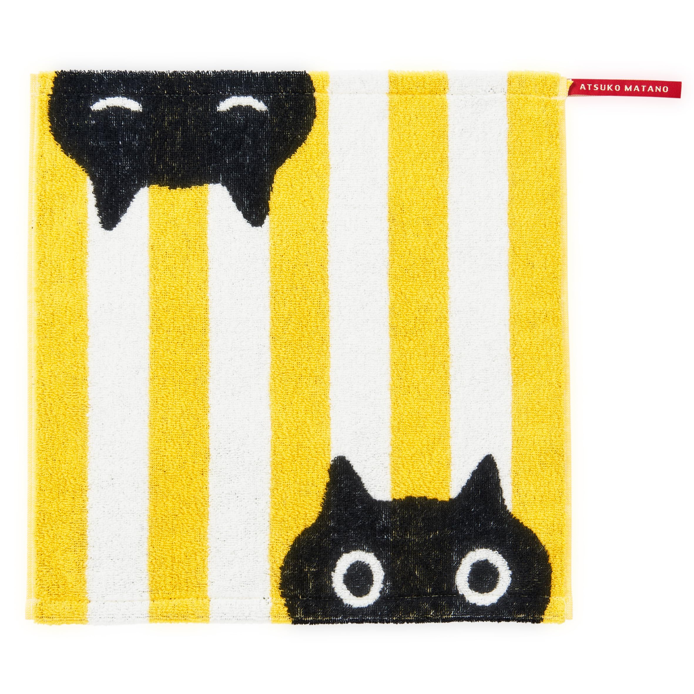 

Nishikawa Atsuko Matano Made with Untwisted Yarn for a Soft and Fluffy Made in MEME Stripe Washcloth, 34x35cm, Washable, 100% Cotton, Feel, Japan,