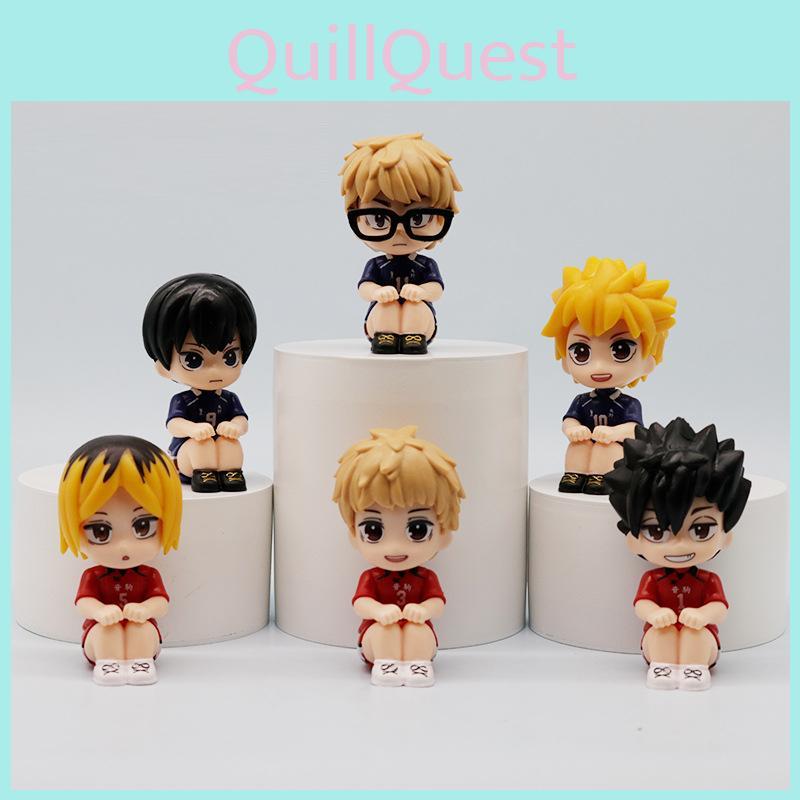 Adorable Q Version Volleyball Boy Figurines Set Of Six Pvc Collectible Anime Characters