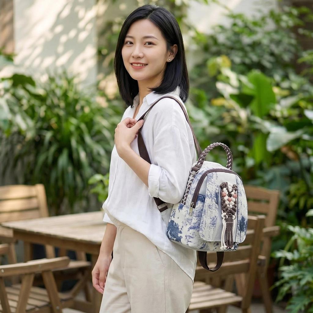 Jacquard Embroidery Bag - Multi-functional Three-in-One Bag, Crossbody, Shoulder Bag, Dual Shoulder Bag
