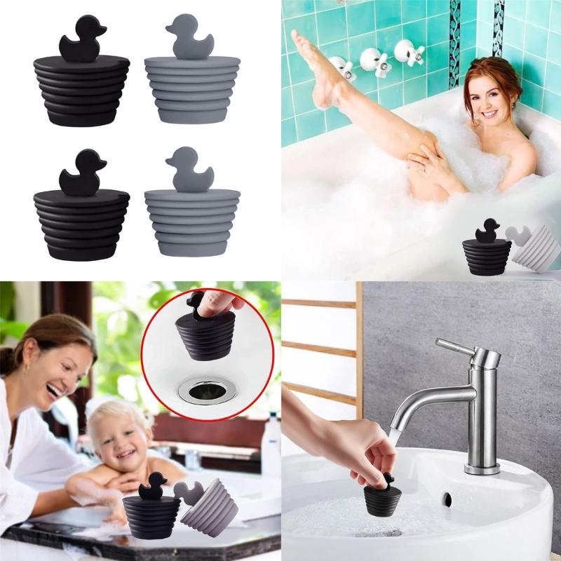 Reusable Bathroom Plug Universal Drain Stopper Silicone Anti-clogging Kitchen Sink Stopper Bathtub Plug Accessories 2pcs
