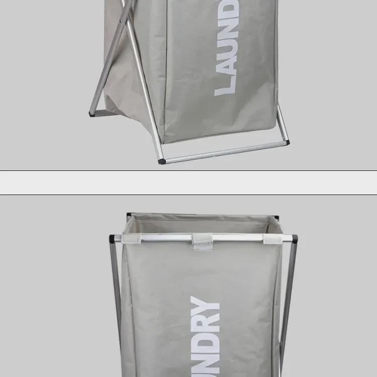 Foldable Aluminum Frame Clothes Basket - Convenient Home Fabric Storage