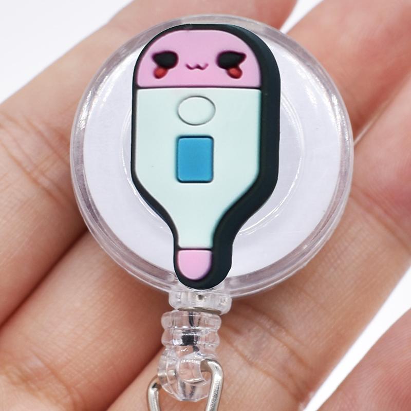 1PCS Hospital Retractable Badge Reel with Belt Clip Cute Nurse Doctor Name Tag Card Holder Accessories Office Supply Clip